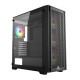 Корпус Wintek Andromeda MAX P193-M-B TG, ATX, USB 2*3.0/1*2.0, HD+Mic, 0,5mm, 4*12cm ARGB (контроллер + пульт д/у в комплекте), Black