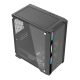 Корпус Wintek Andromeda D531-B TG, Micro ATX, USB 2*3.0/1*2.0, HD+Mic, 0,5mm, 3*12cm ARGB (контроллер + пульт д/у в комплекте), чёрный
