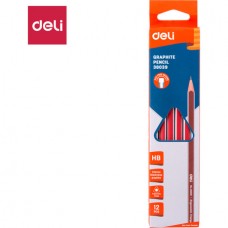 Карандаш DELI, НВ, трехгранный корпус, дерево, с ластиком, ассорти (044-38039)