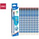 Карандаш DELI "U-Touch", НВ, шестигранный корпус, дерево, с ластиком, синий (044-016HB)