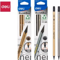 Карандаш DELI "EnoVation", НВ, трехгранный корпус, пластик, с ластиком, ассорти (044-018HB)
