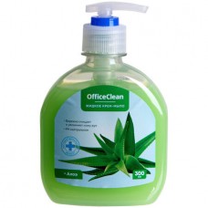 Мыло-крем жидкое OfficeClean "Алоэ антибактериальное", с дозатором, 300 мл (025-319532)