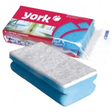 Губка для посуды York, санитарная, поролон с абразивным слоем, 13,5х7х4,3 см.  (025-030080)