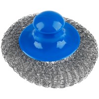 Губка для посуды OfficeClean, металлическая с пластиковой ручкой, 9х6 см (025-332886)