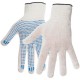 Перчатки х/б OfficeClean, эконом, 10 класс, с точечным ПВХ-покрытием, 3 нитки, белые (025-241691)