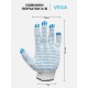 Перчатки х/б "Vega", 7,5 класс, с точечным ПВХ-покрытием, 4 нитки, белые (025-344213)