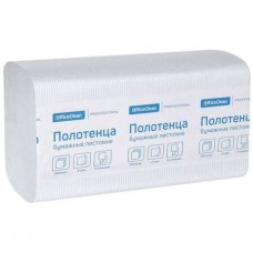 Полотенца бумажные OfficeClean "Professional", 2-х слойные, 200 листов 21х21.6 см,  V, белые (025-244818)
