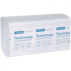 Полотенца бумажные OfficeClean "Professional", 1 слойные, 250 листов 21х21.6 см,  V, белые (025-245790)