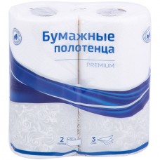 Полотенца бумажные OfficeClean "Premium", 3-слойные, 11 м/рул., тиснение, белые, 2 рул/упак (025-279677)