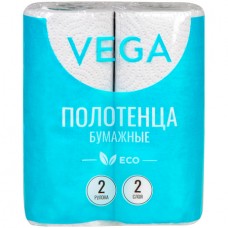 Полотенца бумажные "Vega", эконом, 2-слойные, 12 м/рул., 2 рул/упак (025-315623)