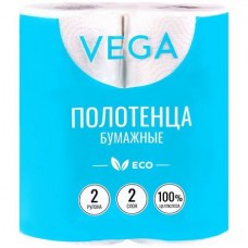 Полотенца бумажные "Vega", 2-х слойные, 12 м/рул., белые, 2 рул/упак (025-315622)