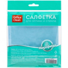 Салфетка из микрофибры OfficeClean для оптики и стекла, 30x30 см, синяя (025-275763)