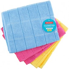 Салфетка из микрофибры OfficeClean "Универсальная", 40х40 см, 3 шт  (025-304818)