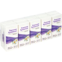 Носовые платки OfficeClean "Premium. Ромашка", 3-слойные, 19х20 см, 10 шт/упак., 10 упаковок (025-328306)