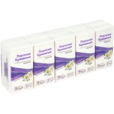 Носовые платки OfficeClean "Premium. Ромашка", 3-слойные, 19х20 см, 10 шт/упак., 10 упаковок (025-328306)