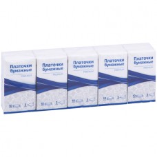 Носовые платки OfficeClean "Premium", 3-слойные, 18х20 см, 10 шт/упак., 10 упаковок (025-279678)