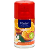 Сменный баллон для освежителя воздуха OfficeClean "Солнечный цитрус", сухое распыление, 250 мл (025-262643)