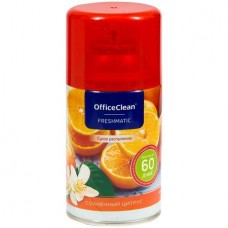 Сменный баллон для освежителя воздуха OfficeClean "Солнечный цитрус", сухое распыление, 250 мл (025-262643)