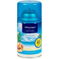 Сменный баллон для освежителя воздуха OfficeClean "Лазурный бриз", сухое распыление, 250 мл (025-262642)
