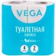 Бумага туалетная Vega 2-слойная, 4 шт, эко, тиснение, белая (025-315616)