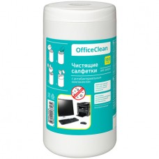 Салфетки чистящие влажные OfficeClean, антибактериальные, 100 шт в тубе (025-249230)