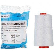 Нить для прошивки документов OfficeSpace, лавсановая, d1мм, 1000м, ЛШ-210, белая (025-295934)