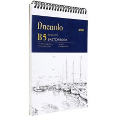 Скетчбук DELI "Finenolo ", B5, 40 л., 100 г/кв.м., жесткая подложка, на спирали (044-N025)