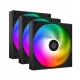 Fan {комплект} for case, 12cm x 3, ID-Cooling AS-120-ARGB-K TRIO, 300-2000rpm, 58CFM, 27.2 dBA, 4pin+3pin