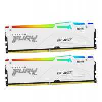 Оперативная память DDR5 32 GB {комплект} <6400MHz> Kingston Fury Beast RGB, KF564C32BWAK2-32, (2x16GB), CL32, white
