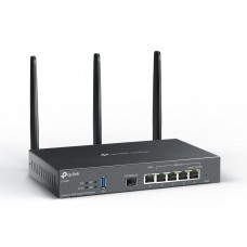 Маршрутизатор Multi-WAN GbE VPN AX3000 Tp-Link ER706W <5 GbE портов (1 фиксированный GbE SFP-порт WAN, 1 фиксированный GbE порт WAN RJ45, 2 фиксированных GbE порта LAN RJ45, 2 переключаемых GbE порта WAN/LAN RJ45), 100 VPN-туннелей IPsec, AX3000 до 574