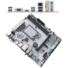 Материнская плата MaxSun B760M GAMING WIFI ICE, LGA1700, 2xDDR4, PCIe4.0, HDMI+DP, 1xNVMe, mATX (MS-B760M GAMING WIFI ICE)