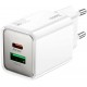 Зарядное устройство с кабелем Lighting Hoco N46, Fast Charge, White