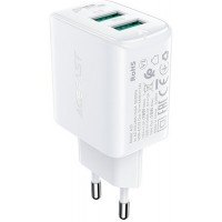 Зарядное устройство USBx2, ACEFAST A33, 18W, White