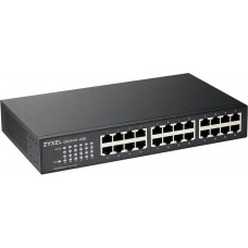Unmanaged Gigabit Switch Zyxel GS1100-24E, 24xRJ-45: 1G, rack 19", fanless (GS1100-24E-EU0103F)