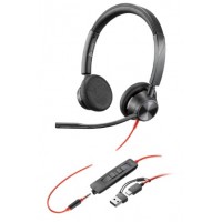 Наушники Poly/Blackwire 3325 Stereo MS USB-C +3.5mm Plug +USB-C/A Adapter (8X222AA)