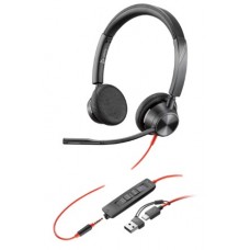 Наушники Poly/Blackwire 3325 Stereo MS USB-C +3.5mm Plug +USB-C/A Adapter (8X222AA)