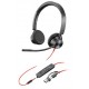 Наушники Poly/Blackwire 3325 Stereo MS USB-C +3.5mm Plug +USB-C/A Adapter (8X222AA)