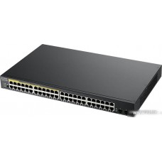 Smart L2 Gigabit PoE Switch Zyxel GS1900-48HPv2, 48xRJ-45: 1G (24x PoE+), 2xSFP, 170W PoE budget, rack 19" (GS190048HPV2-EU0101F)