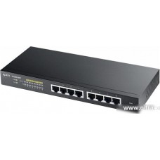 Smart L2 Gigabit PoE Switch Zyxel GS1900-8HP, 8xRJ-45: 1G PoE+, 70W PoE budget, desktop, fanless (GS1900-8HP-EU0103F)