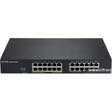 Smart L2 Gigabit PoE Switch Zyxel NebulaFlex GS1915-24EP, 24xRJ-45: 1G (12x PoE+), 130W PoE budget, rack 19" (GS1915-24EP-EU0101F)