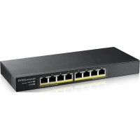 Smart L2 Gigabit PoE Switch Zyxel NebulaFlex GS1915-8EP, 8xRJ-45: 1G PoE+, 60W PoE budget, desktop, fanless (GS1915-8EP-EU0101F)