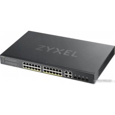 Smart L2 Gigabit PoE Switch Zyxel NebulaFlex GS1920-24HPv2, 24xRJ-45: 1G PoE+, 4xCombo (SFP/RJ-45), 375W PoE budget, rack 19" (GS192024HPV2-EU0101F)