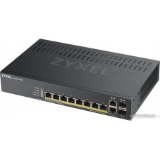 Smart L2 Gigabit PoE Switch Zyxel NebulaFlex GS1920-8HPv2, 8xRJ-45: 1G PoE+, 2xCombo (SFP/RJ-45), 130W PoE budget, rack 19" (w/o rackmount kit), fanless (GS1920-8HPV2-EU0101F)