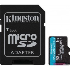 Карта памяти MicroSD, Kingston Canvas Go! Plus Gen4, 1TB, SDCG4/1TB, Class 10, UHS-I, R200/W160 (SDCG4/1TB)