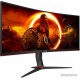 Монитор Игровой 34" AOC CU34G2XP/BK/01 VA 3440x1440 180Hz 430cd/m2 Curved 4000:1 1мс 2xHDMI 2xDP