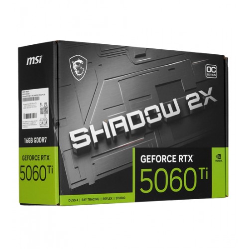 Видеокарта MSI GeForce RTX 5060 Ti 16G SHADOW 2X OC PLUS, 16Gb GDDR7 128-bit HDMI 3xDP G506T-16S2CP