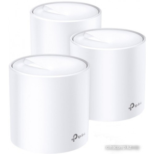 Домашняя Mesh Wi-Fi система GbE AX1800 Tp-Link Deco X20 (3 устройства) <Бесшовный роуминг, Wi-Fi 6, 5 ГГц: до 1201 Мбит/с (802.11ax), 2,4 ГГц: до 574 Мбит/с (802.11ax), 802.11ax/ac/a/b/g/n, 2 гигабитных порта LAN/WAN, Beamforming, MU-MIMO, OFDMA, Площа