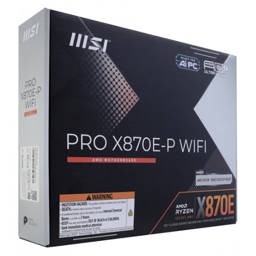 Материнская плата MSI PRO X870E-P WIFI AM5 4xDDR5 4xSATA3 RAID 3xM.2 HDMI 2xType-C(DP) ATX