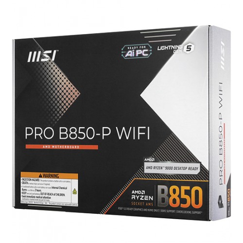 Материнская плата MSI PRO B850-P WIFI AM5 4xDDR5 4xSATA3 RAID 3xM.2 1xHDMI 2xType-C ATX