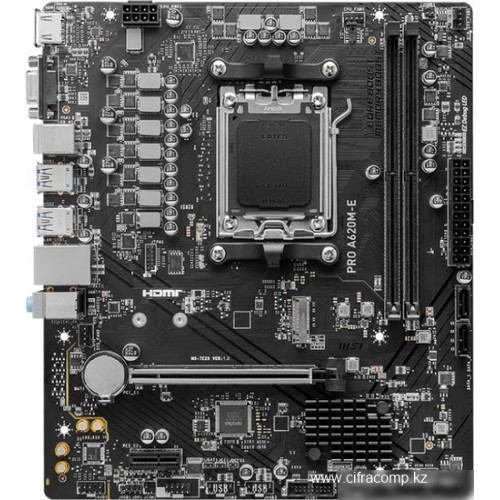 Материнская плата MSI PRO A620M-E AM5 2xDDR5 4xSATA3 RAID M.2 VGA HDMI  mATX